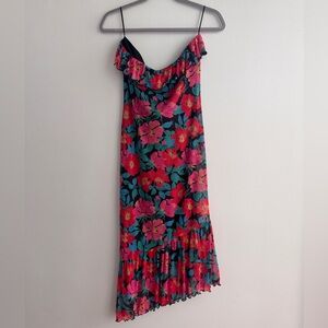 NWT-Sage Asymmetrical Floral Dress - Pink and Blue